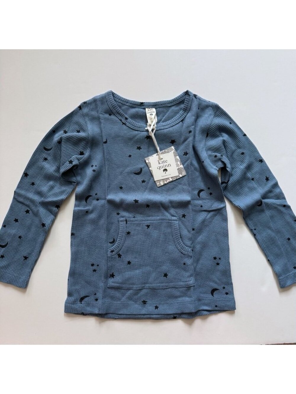 NWT Kate Quinn Organics Kids thermal Kanga pocket tee 6 years
